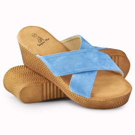 Women's slippers with jeans blue 1