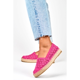 Women's lace pink espadrilles 2