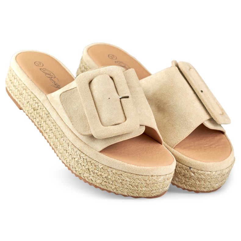 Women's suede beige espadrilles 1
