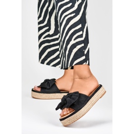 Black espadrilles with a bow 2