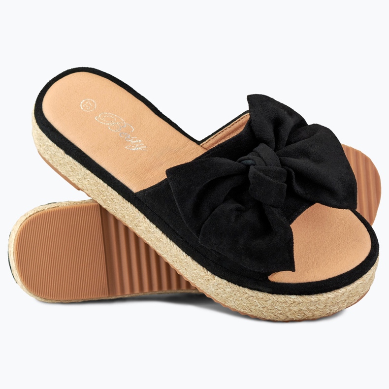 Black espadrilles with a bow 1
