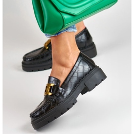 La.Fi Black platform loafers 1