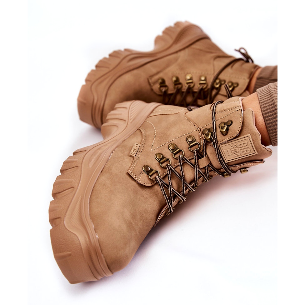 Women s Boots Memory Foam Big Star KK274366 Beige KeeShoes