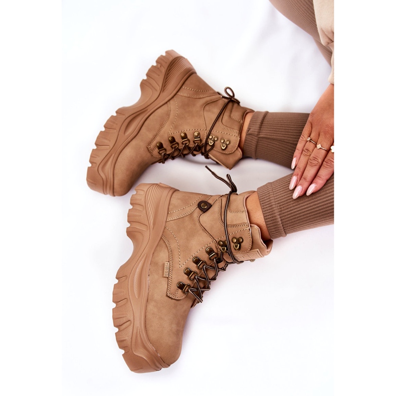 Women's Boots Memory Foam Big Star KK274366 Beige 4