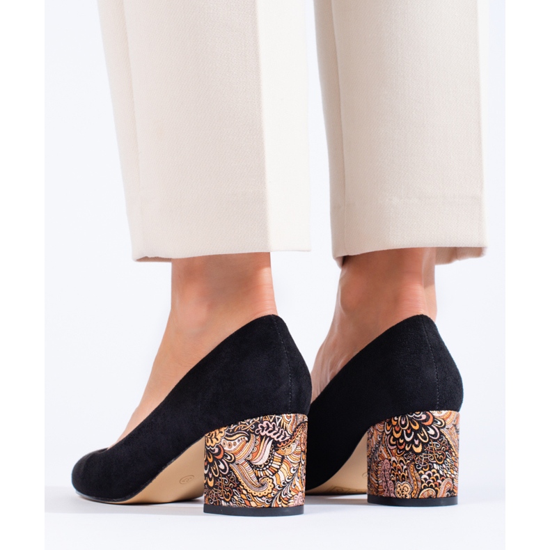 SHELOVET Black suede low heel pumps from Sheovet 2