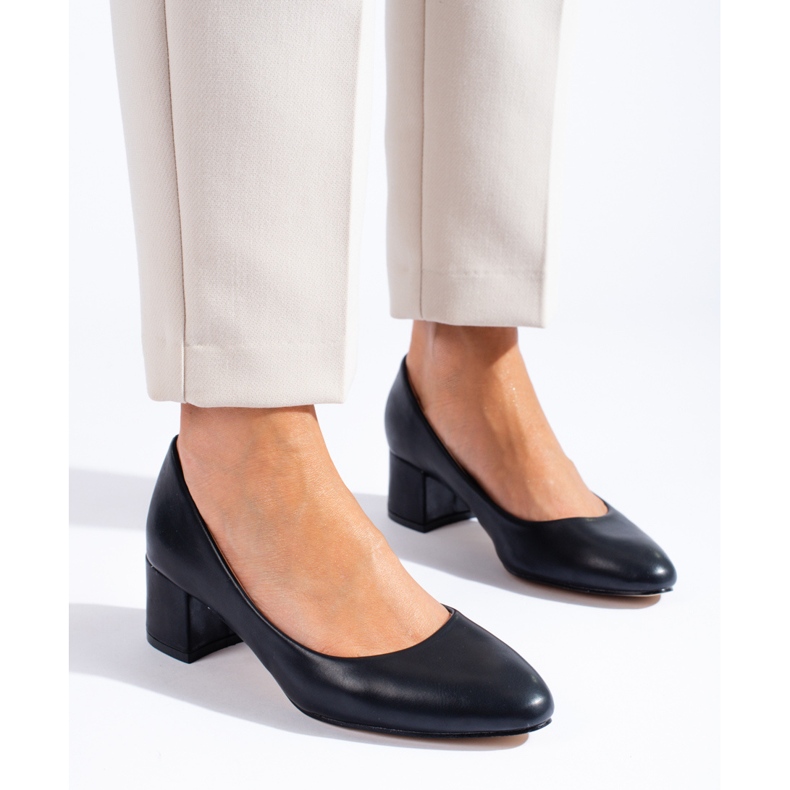 Classic women's black Shelovet low heel pumps 1 Classic women's black Shelovet low heel pumps 1