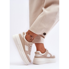FJ1 Women's Sports Shoes On A Massive Platform Beige Belisso 2
