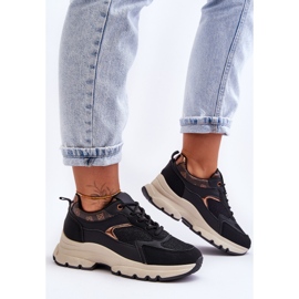 PM1 Black Escape Lace-Up Platform Sport Shoes 1