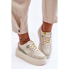 FJ1 Women's Sports Shoes On A Massive Platform Multicolored Gemma white 1