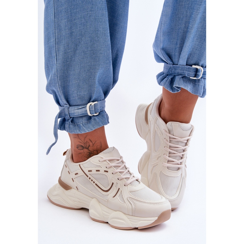 FG2 Women's Sport Shoes Sneakers Beige Feluci 1