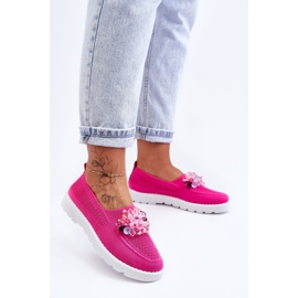 PM1 Women's Slip-On Sneakers With Stones Fuchsia Simple pink 1