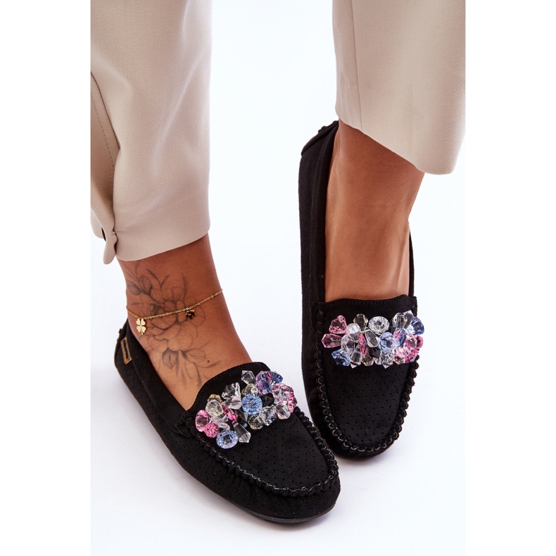 PM1 Fashionable Suede Loafers With Ornaments Black Delima 2 PM1 Fashionable Suede Loafers With Ornaments Black Delima 2