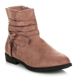 Seastar Suede ankle boots pink 1