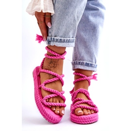 Tied Sandals On A Massive Platform Pink Can't Wait 1