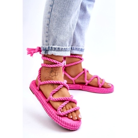 Tied Sandals On A Massive Platform Pink Can't Wait 3