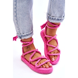 Tied Sandals On A Massive Platform Pink Can't Wait 4