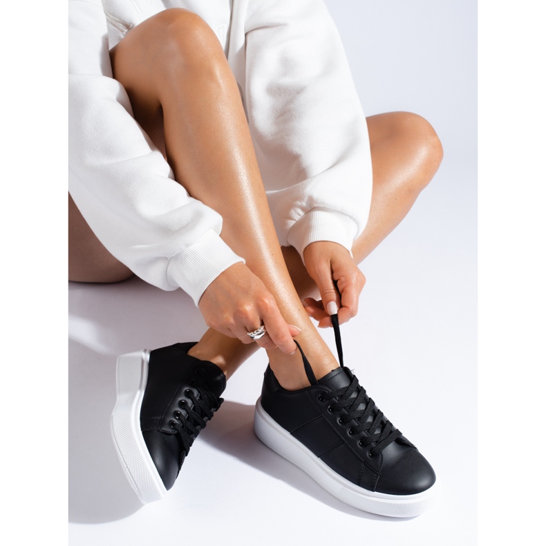 Shelovet platform black sneakers 1