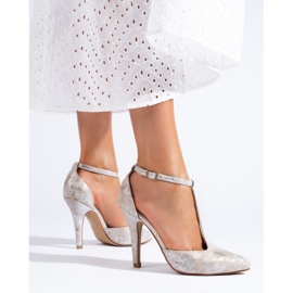 Shelovet silver high heel pumps 1