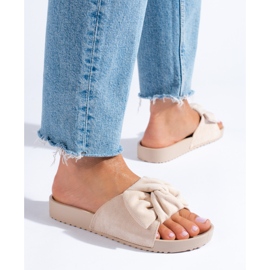 Women's beige suede slippers from Shelovet 1 Women's beige suede slippers from Shelovet 1
