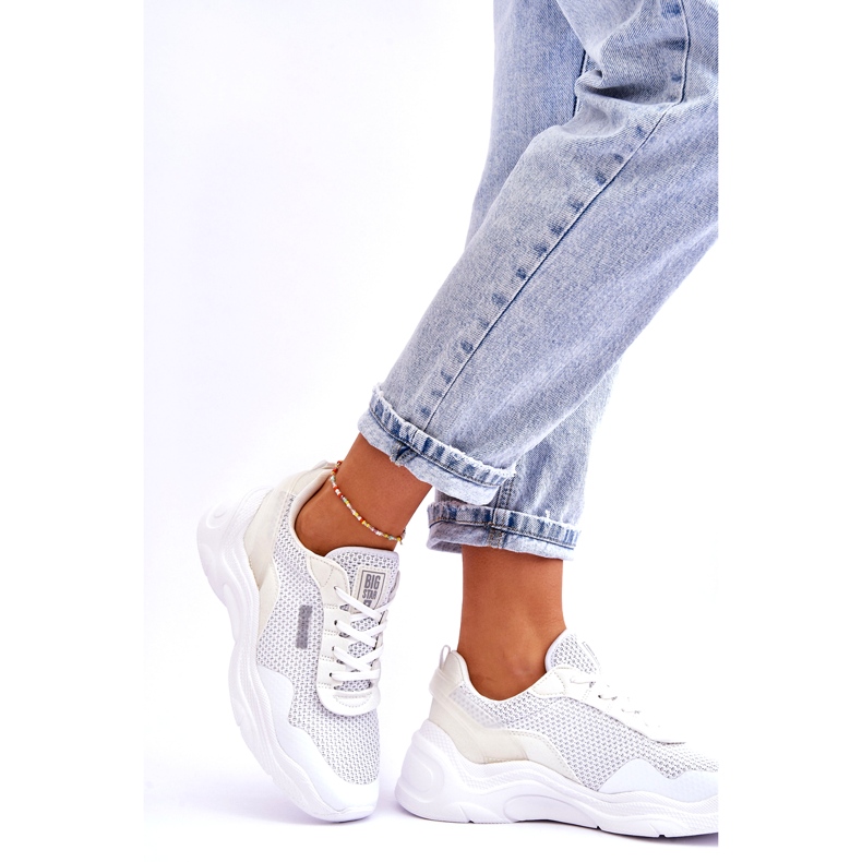 Women's Fabric Sports Shoes Memory Foam System Big Star LL274A064 White 2
