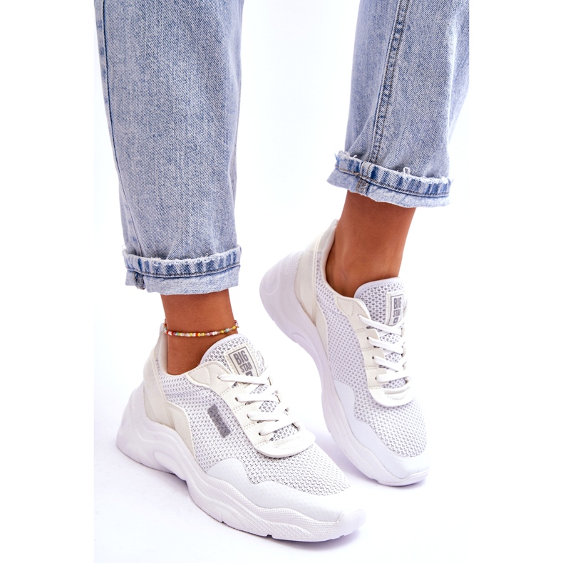 Women's Fabric Sports Shoes Memory Foam System Big Star LL274A064 White 5