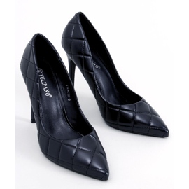 Raquel Black quilted high heel pumps 1