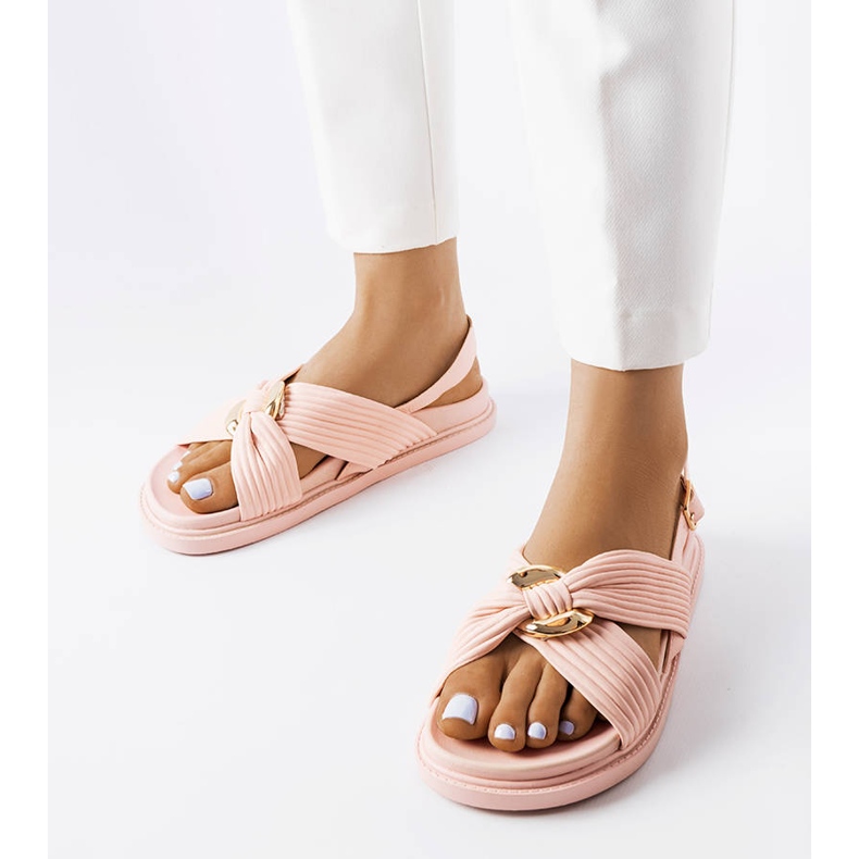 Pink flat sandals from Lucchesi 1