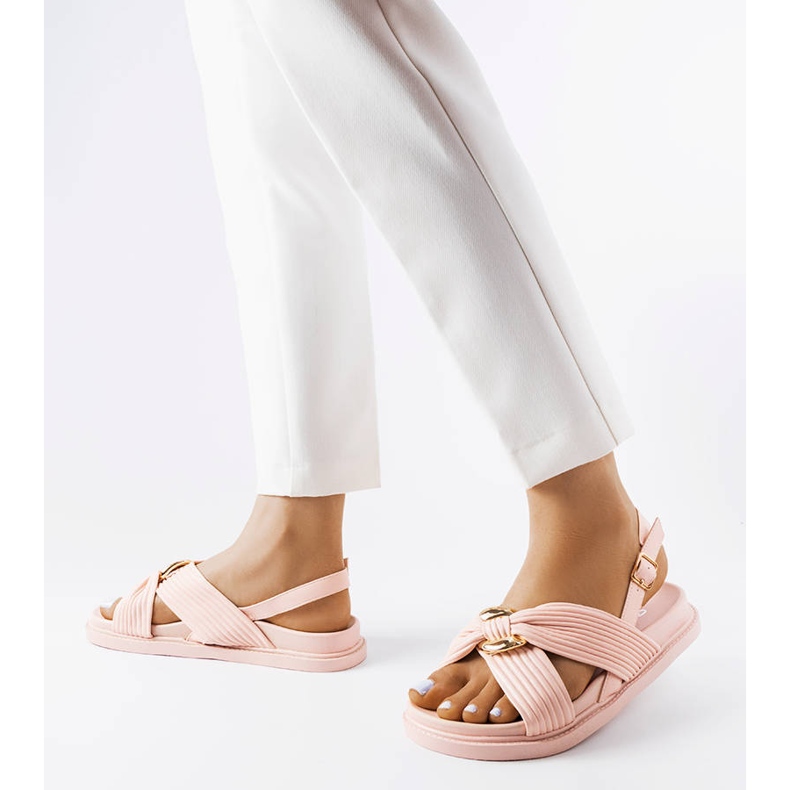 Pink flat sandals from Lucchesi 2