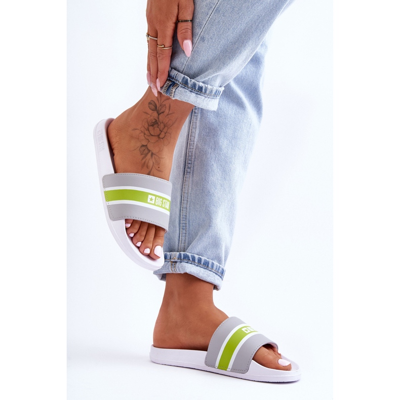 Light Foam Slippers Big Star JJ274647 White-Grey 2