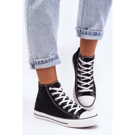 FR1 Women's Classic High Top Sneakers Black and White Remos 1