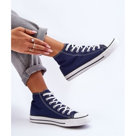 Women's Classic High Top Sneakers Navy Blue Remos 1