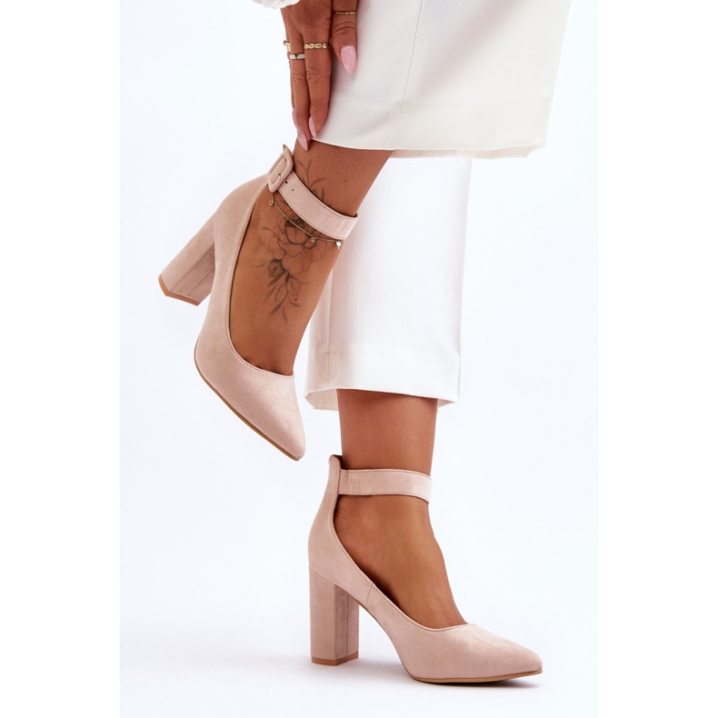 Suede Elegant Pumps Beige Gloria 2