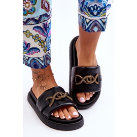 Women's Sandals With Decoration Black Verso 2