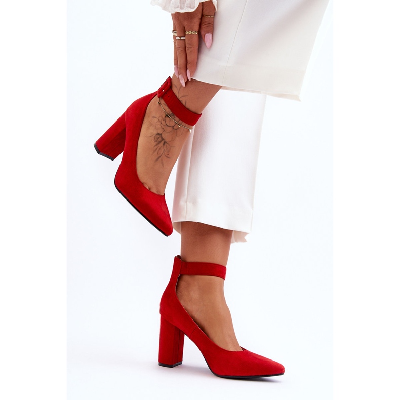 Suede Elegant Pumps Red Gloria 1