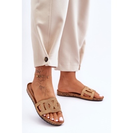 Women's Studded Slippers Brown Evelins 2