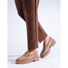 Classic dark beige suede shoes for women from Shelovet 2