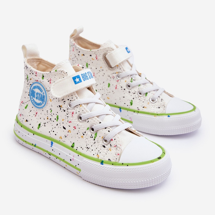 Children's Big Star Patterned Sneakers LL374049 White 1
