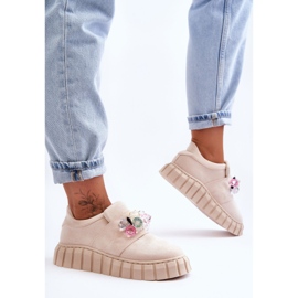 PS1 Fashionable Slip-On Sports Shoes With Beige Desire Decoration 1