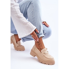 PS1 Women's Suede Slip-On Loafers Beige Pure Love 1