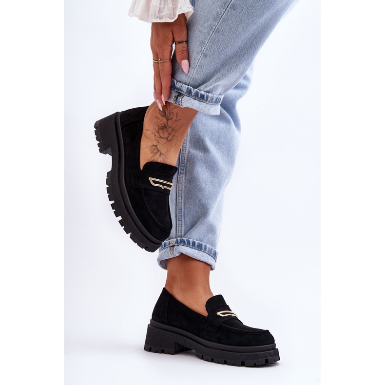 PS1 Women's Suede Slip-on Loafers Black Pure Love 2 PS1 Women's Suede Slip-on Loafers Black Pure Love 2