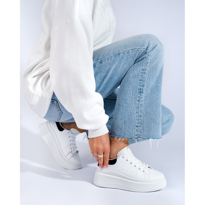 Shelovet women's white sports shoes 1