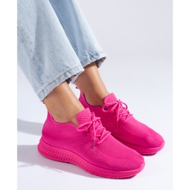 Shelovet pink textile trainers 1