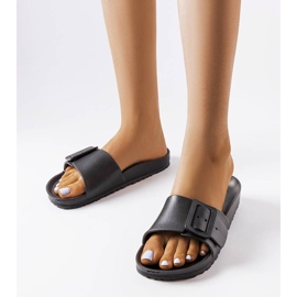 Black rubber sliders with a buckle from Nelm 1