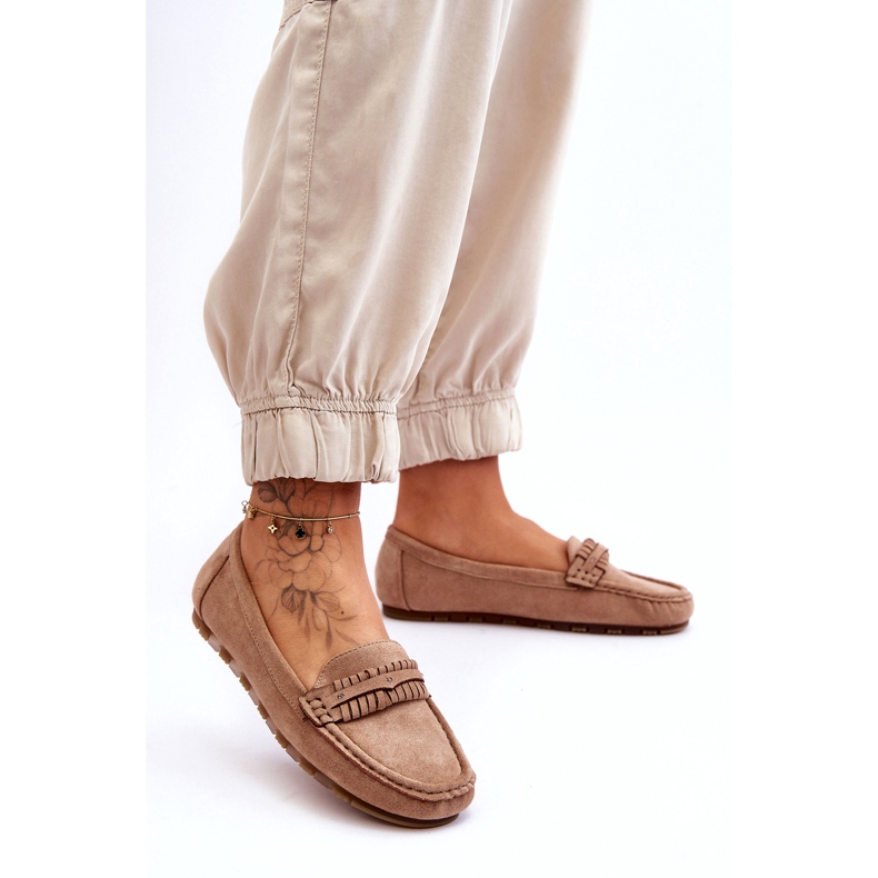 Women's Suede Loafers Beige 2