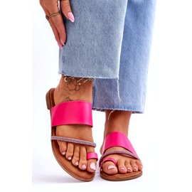 Women's flip -flops with a decorative fuchsia strip pink 1 Women's flip -flops with a decorative fuchsia strip pink 1