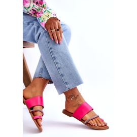 Women's flip -flops with a decorative fuchsia strip pink 5 Women's flip -flops with a decorative fuchsia strip pink 5