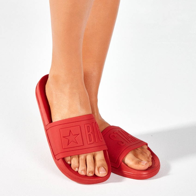 Red Big Star DD274A270 red rubber beach slippers 2
