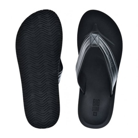 Men's flip-flops made of ecological leather black Big Star LL174605 1