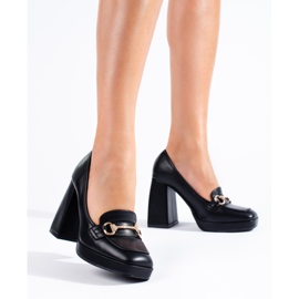 Shelovet black block heel pumps 1