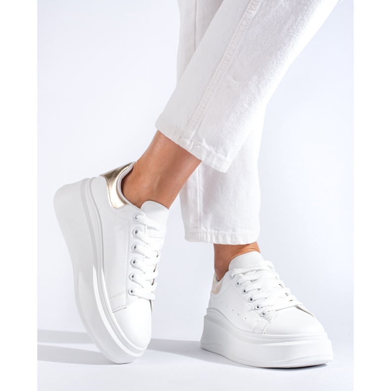 Shelovet women's white sports shoes 1